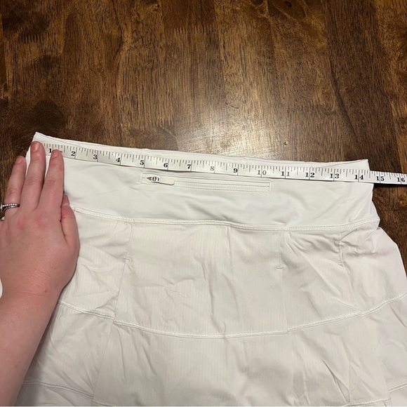 Lululemon Pace Rival Skirt White Size 6 Tall Athleisure Workout Tennis - Picture 11 of 13